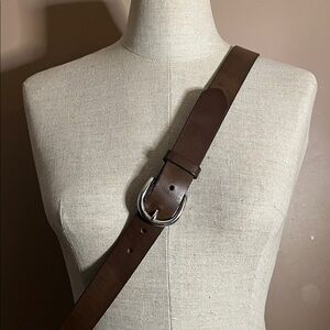Xl brown leather belt The Gap silver tone buckle